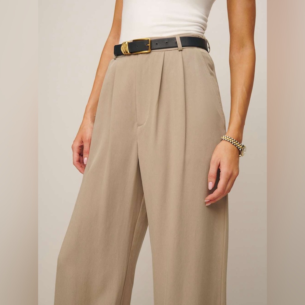 Reformation petite mason pant, khaki - Picture 4 of 6